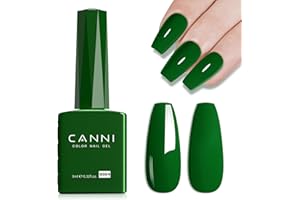 CANNI Green Gel Nail Polish, 1Pcs Emerald Dark Green Color Gel Polish Nail High Gloss Soak Off UV French Manicure Salon DIY