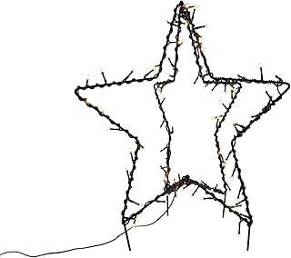 3D Outdoor Weihnachtsstern mit 90 LEDs - 50 cm - Gartenstecker Weihnachts Deko Stern Außen mit Timer