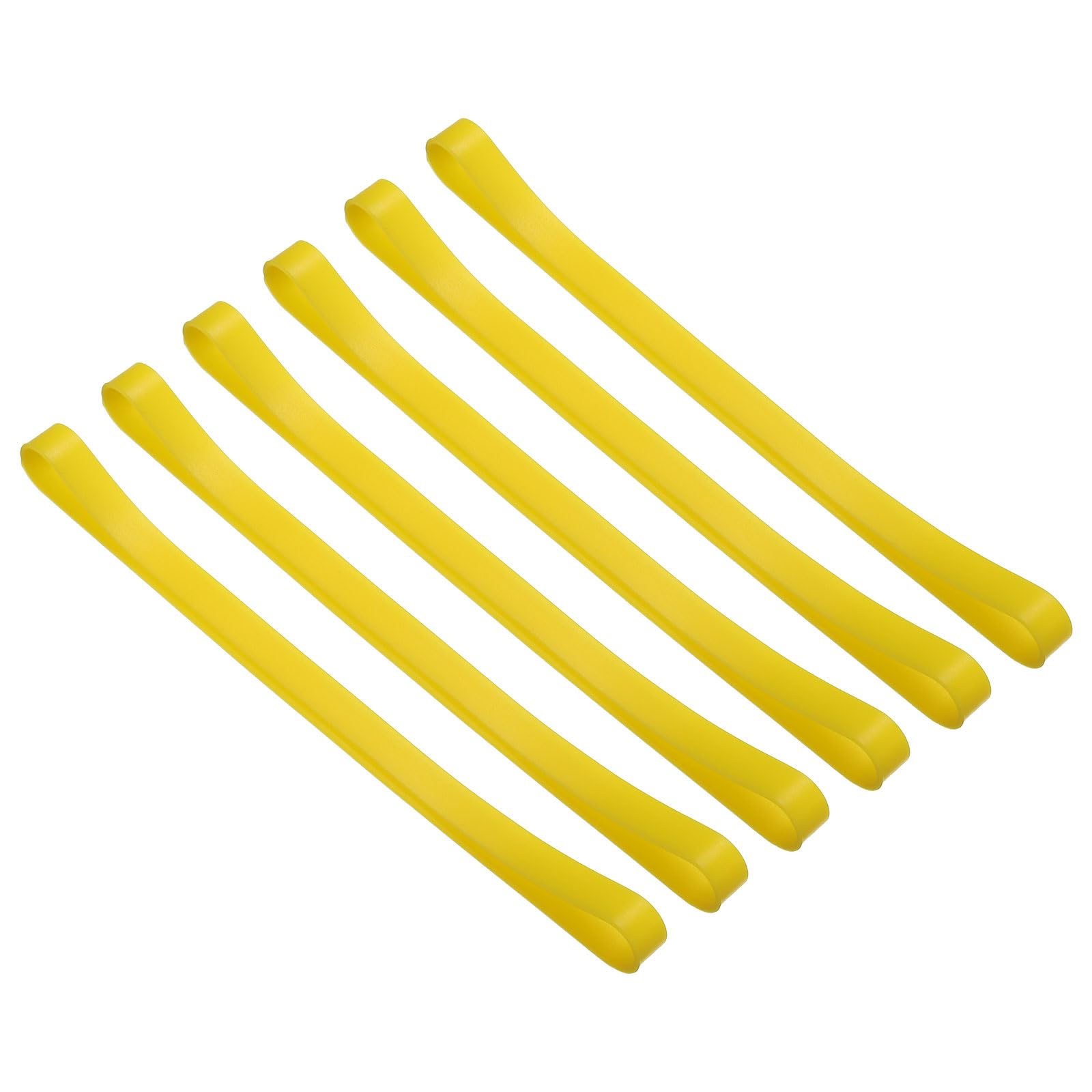 PATIKIL Silicone Rubber Bands, 6 Pack Flat Rubber Elastic Band for Office Supplies Home Cord Wrapping, Yellow