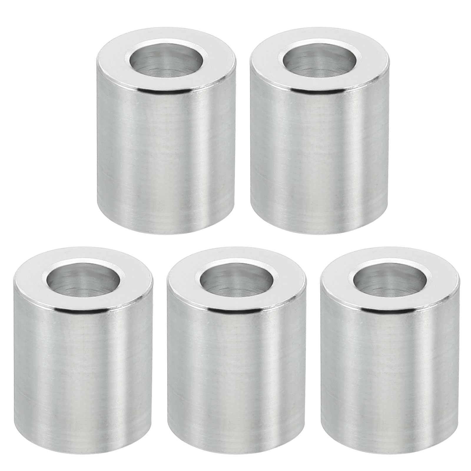 PATIKIL M6 Aluminum Spacers, 5Pcs Metal Spacer Aluminum 6.2mm ID x 12mm OD x 14mm L Aluminum Spacer Screw Standoff Round for 1/4" or M6 Screw Bolts