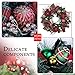 Teresa's Collections Pre-Lit 24 Inch Country Road Red Green and Gold Christmas Wreath with Ball Ornaments,Berries,Pine Cones,Tartan Ribbons and Flowers,Battery Operated 20 LED Lights