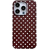 Reoomukk Brown Polka Dot Phone Case for iPhone 14 Pro 6.1 inch,Vintage Cute Aeshtetic Trendy Boho Pattern Classic Elegant Minimalist Chic Slim Soft Protective Cover for Girls Women