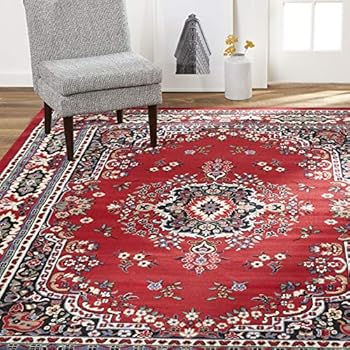Home Dynamix Premium Sakarya Traditional Area Rug, Oriental Red 5'2