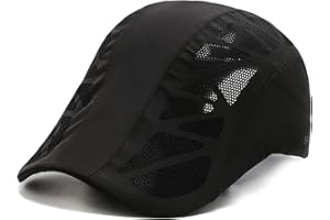 AWOCAN Quick Dry Baseball Cap Flat Cap for Men Newsboy Hat Summer Mesh Sun Visor Hats UV Sun Protection Breathable