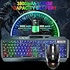 Wireless-Gaming-Keyboard-and-Mouse-Set-24G-Rechargeable-3800mAh-Large-Capacity-Rainbow-LED-Backlit-Mechanical-Feel-Gaming-Keyboard-with-Smart-Sleep2400DPI-7-Colors-Breathing-Backlit-Mouse-Black Wireless Gaming Keyboard and Mouse Set, 2.4G Rechargeable 3800mAh Large Capacity, Rainbow LED Backlit Mechanical Feel…