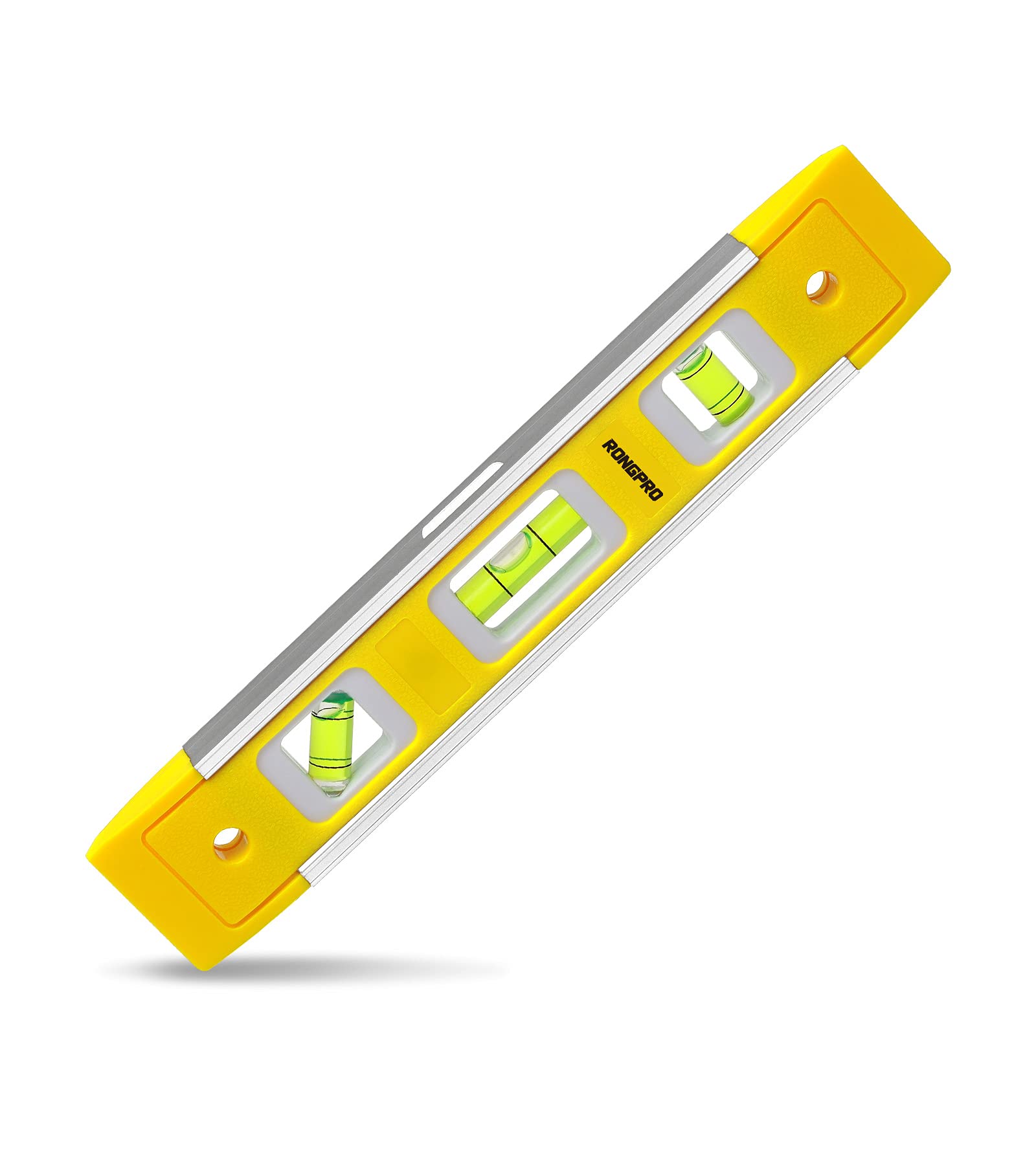 Photo 1 of RONGPRO 9 Inch Torpedo Level, Magnetic Box Level with 45°/90°/180° Bubbles, Shock Resistant Bubble Level Tool for Measuring