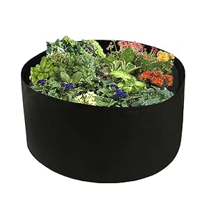 Xnferty 100 Gallons Extra Large Round Raised Garden Bed, Deep Soil Diameter 38"/Height 20" Planting Container Grow Bags Durable Felt Fabric Planter Pot for Plants,Vegetables,Flowers (Black)