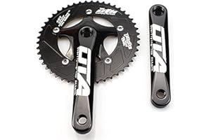 CYSKY Single Speed Crankset E-Bike Crank 170mm 130 BCD 48T/53T/56T/58T/60T Square Taper Bike Crankset for Folding e-Bike Fixed Gear Track Road Bike