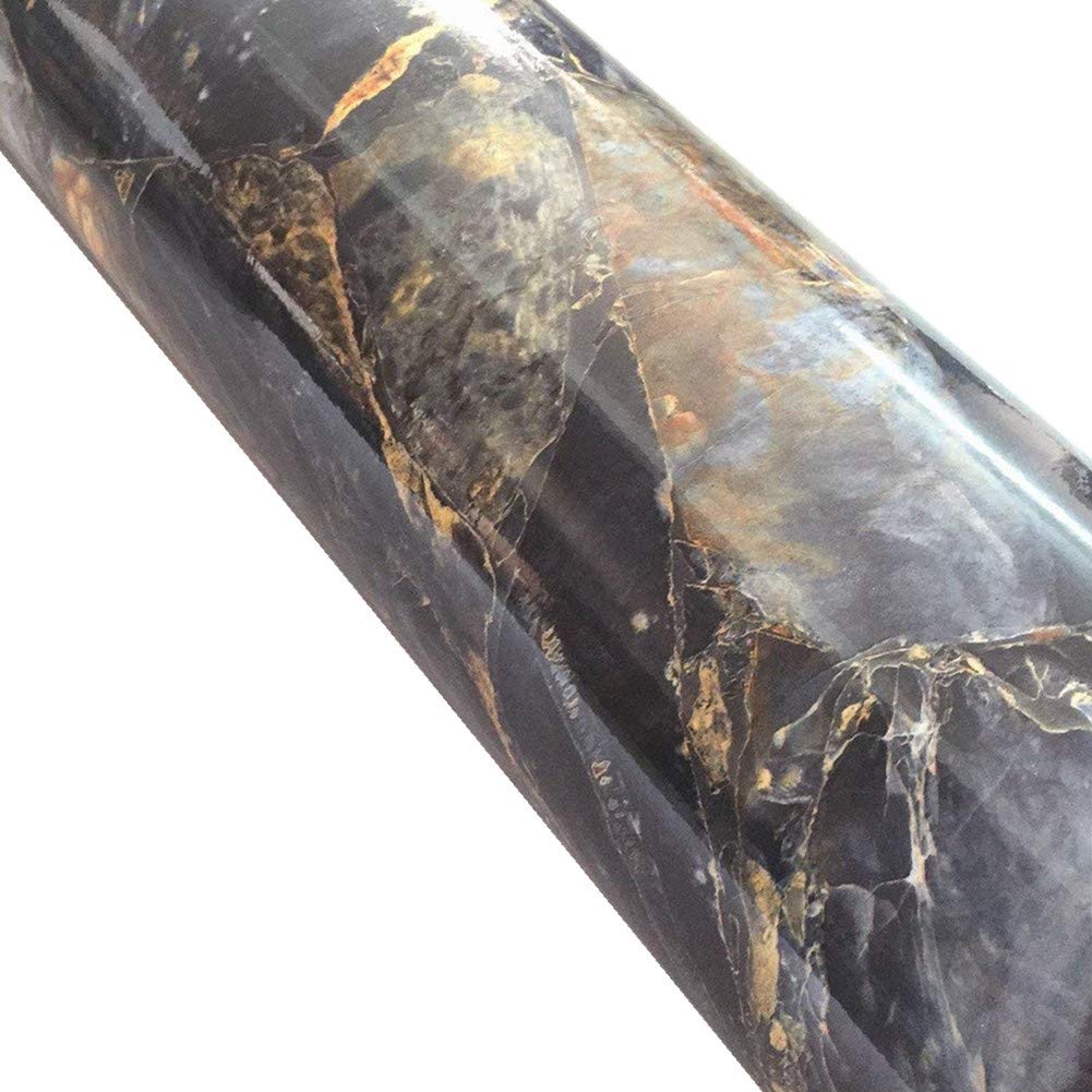WDragon Granite Marble Look Self Adhesive Gloss Vinyl Wrap Film Kitchen Countertop Peel Stick Wallpaper Decal (60cm x 2meters)