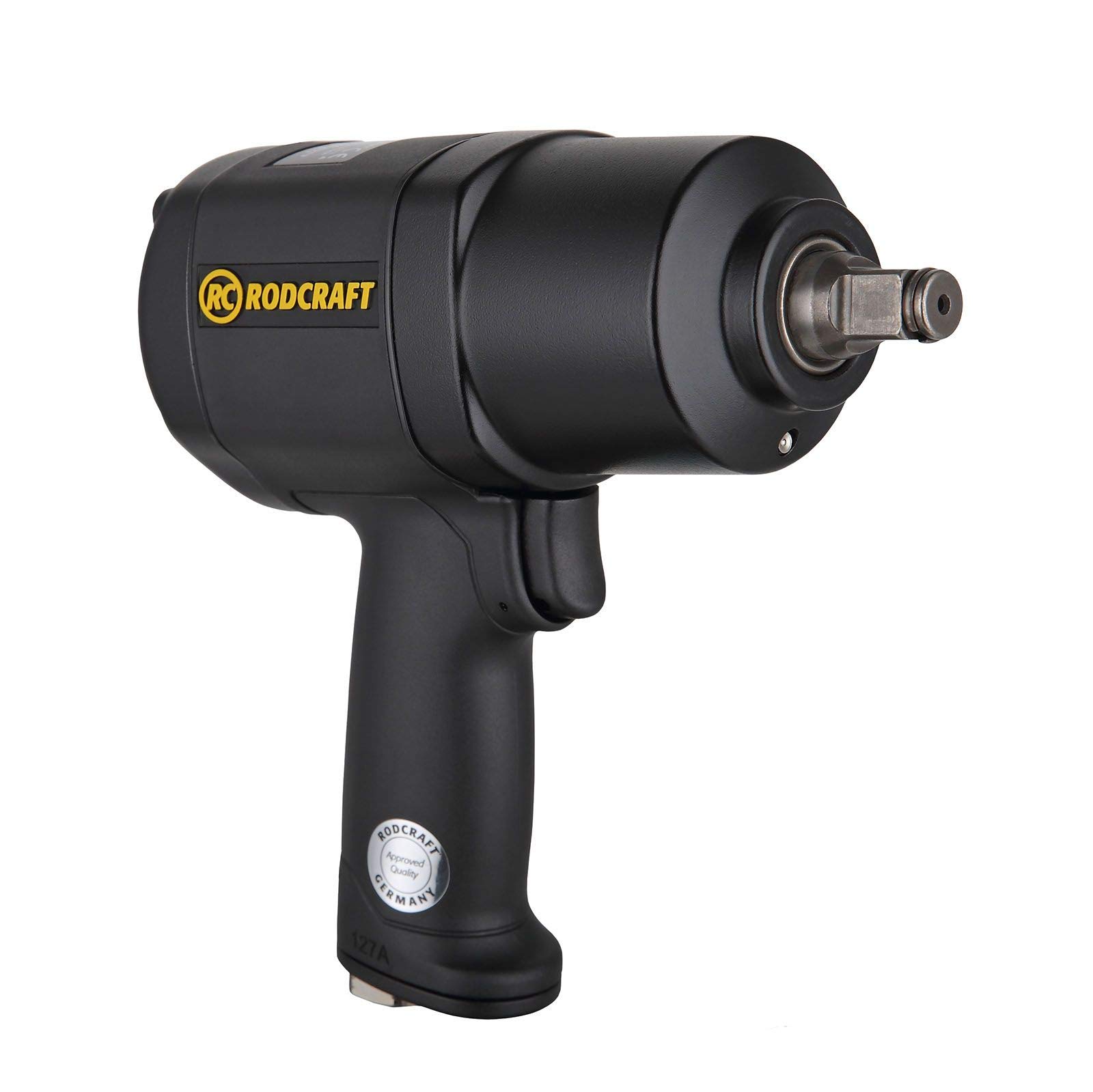 Rodcraft RC2268 Compressed Air Impact Wrench - Square 1/2 Inch, Max. Release Torque 1650 Nm, 10000 RPM, Black