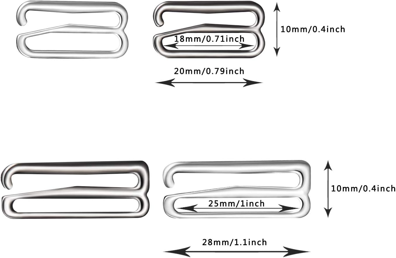 2 Sizes 40 Pieces Swimsuit Bra Hooks Bra Strap Hook Replacement Bra