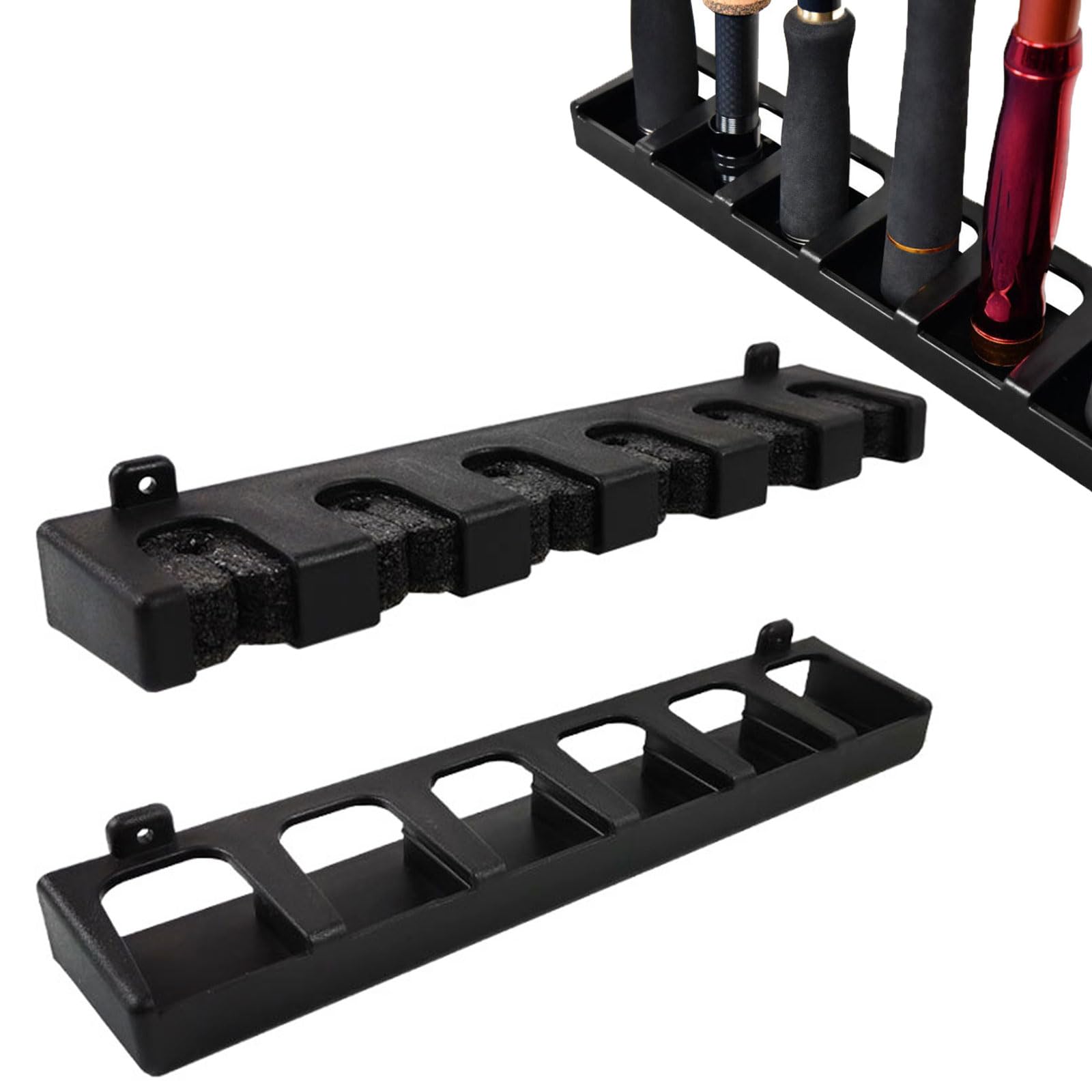 Wmzjnljy 6 Pool Cue Holder Wall Mounted Rack Billiard Stick Stand Vertical Table Rods Clip Accessories for Pool Bars Clubs(Z24-1)