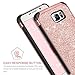 Galaxy Note 5 Case, Note 5 Case, BENTOBEN 2 in 1 Glitter Luxury Bling Hybrid Hard Cover Laminated with Sparkly Shiny Faux Leather Shockproof Bumper Protective Case for Samsung Galaxy Note 5, Rose Gold