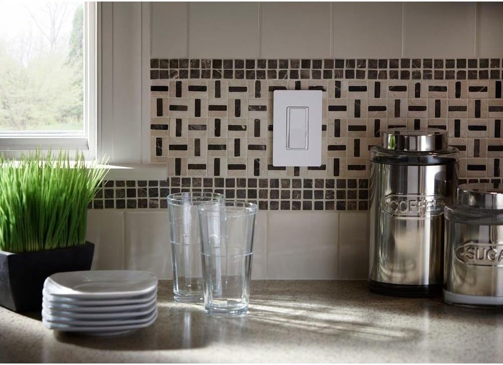 Lutron Diva LED+ Dimmer for Dimmable LED, Halogen and Incandescent Bulbs with Wallplate | Single-Pole or 3-Way | DVWCL-153PH-WH | White - Dimmer Switches - 