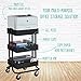 ECR4Kids 3-Tier Metal Rolling Utility Cart, Heavy-Duty Mobile Storage Organizer With Casters, Office & Kitchen Storage, Classroom & Beauty Cart
