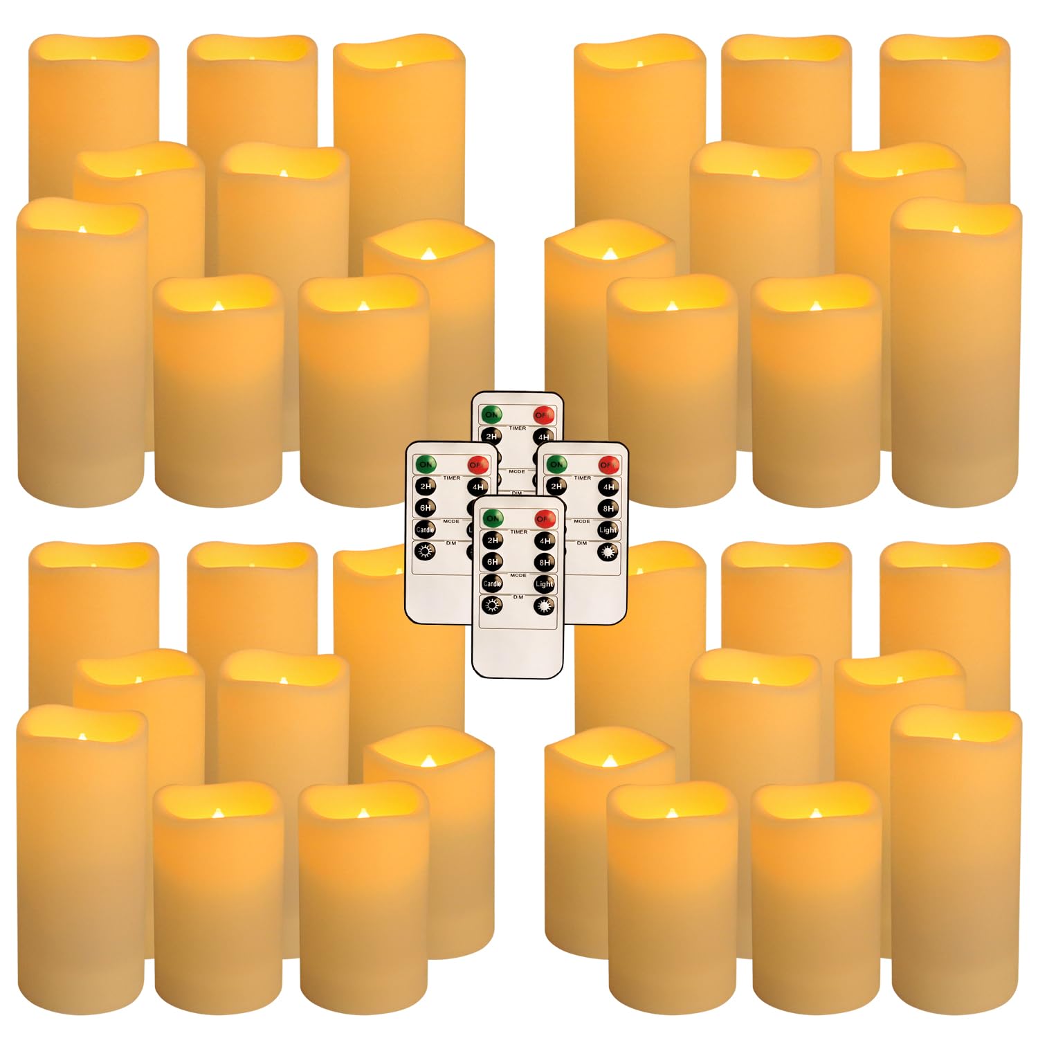 Photo 1 of Aamdkcyu 36 Pack Waterproof Flameless LED Candles - Outdoor Battery Operated Candles with Remote & Timer, Realistic Flickering Flame, Safe for Porch, Patio, Weddings, Parties & Home Decor