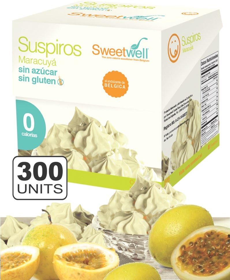 Sweetwell Sugar Free Meringue Cookies, Passion Fruit - 300 units (10 bags of 30 units).