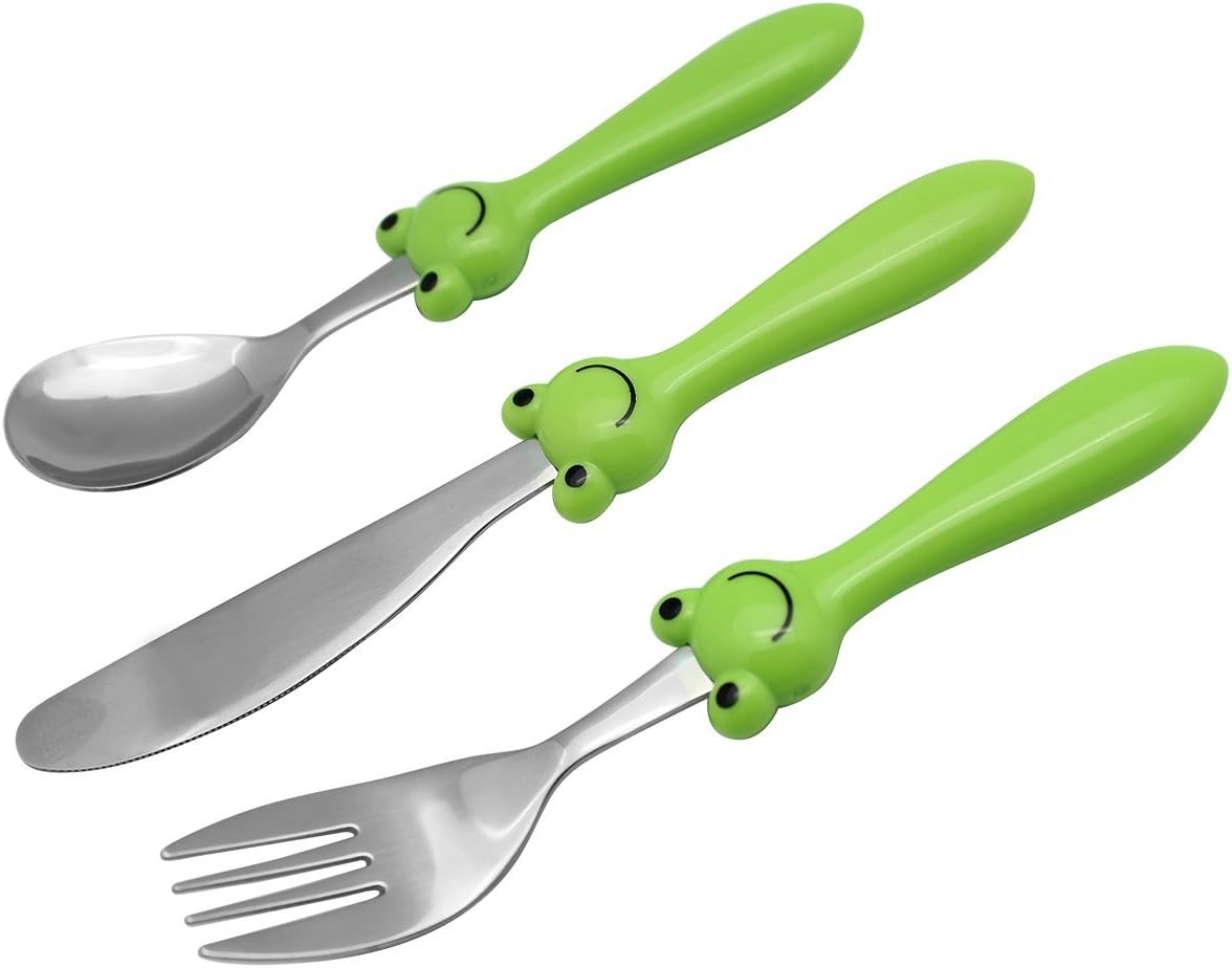 Exzact Children's Cutlery Stainless Steel 3pcs Set/Kids Cutlery/Toddler Utensils/Flatware, 1 x Fork, 1 x Safe Dinner Knife - Image 5