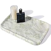 Karibiber Marble Vanity Tray, Large Stone Bathroom Tray for Countertop, 14'' African Gem Genuine Marble Decorative Tray for Dresser, Green Kitchen Trays for Counter,Perfume Storage, Non-Resin/Ceramic