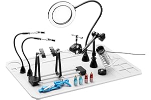 SainSmart 2-in-1 Magnetic Helping Hands, Luxurious Soldering Repair Station with Silicone Soldering Mat, PCB Circuit Board Ho