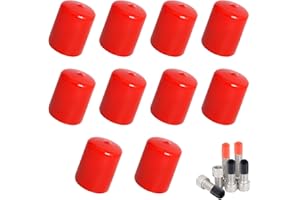 Aopin Screw Thread Protectors Rubber Round End Cap Cover 1-1/8 Inch (33mm) PVC Flexible Tubing Pipe Protective Bolt Screw Thread Protector Safety Cover | for Pipe Post Tubing Rod Cover 10 Pcs (Red)
