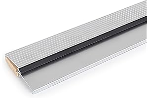 BARZEN Door Threshold for Exterior Door - Outswing Exterior Door Threshold Seal, Fixed Bumper Sill with Q-Lon Seal, Oak with Aluminum Top - 36 inches (Aluminum, 36")