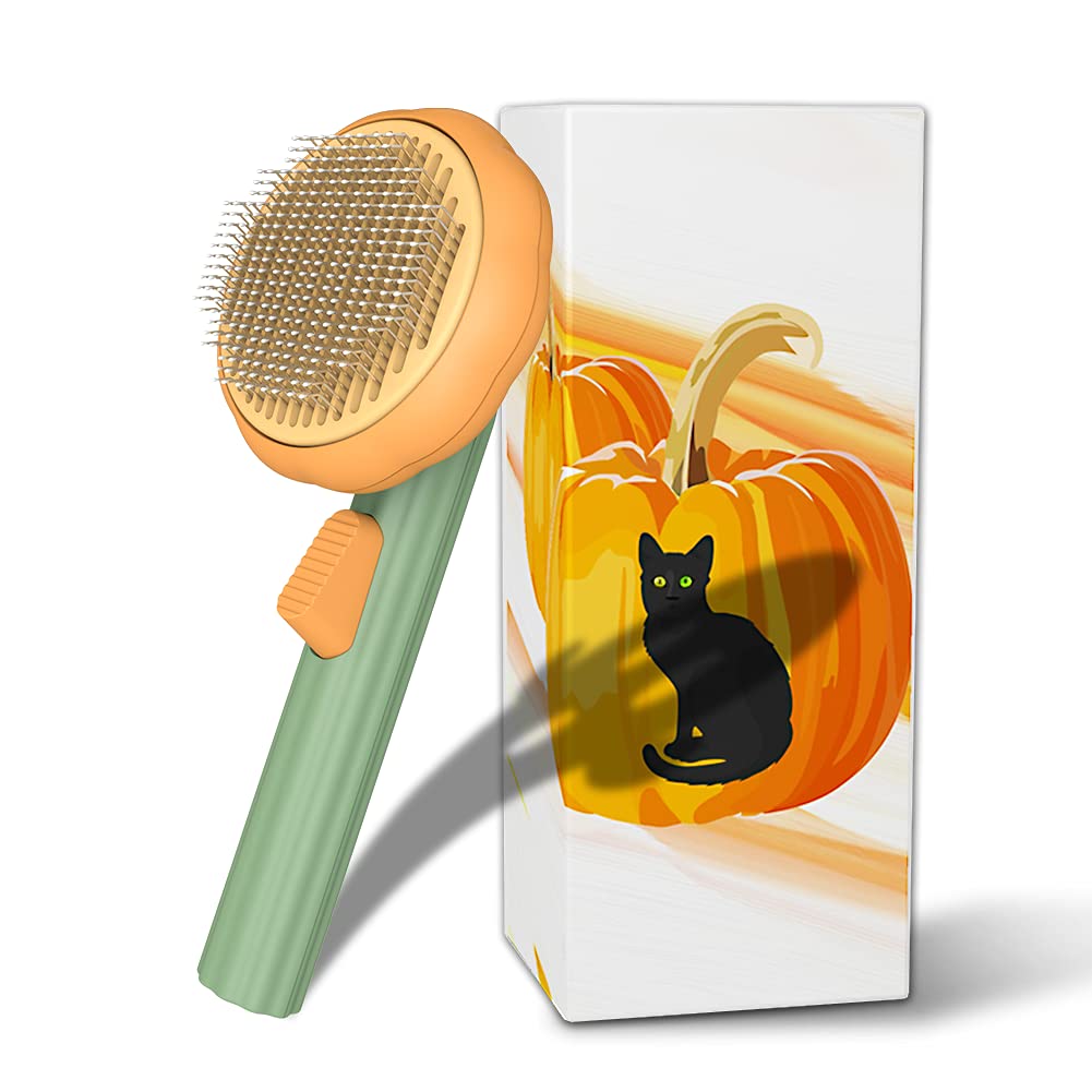 Self-Cleaning Dog & Cat Slicker Brush, Skin Friendly Deshedding Grooming Tool for Long or Short Haired Dogs Cats Rabbits, Dog Shedding Brush with Release Button