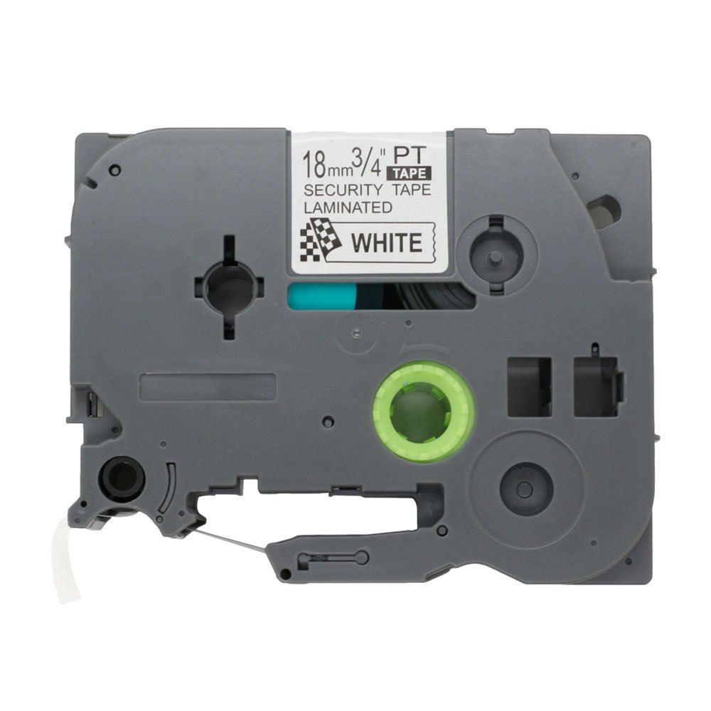 BROVACS 1 Pack Black on White Security Label Tape Compatible for Brother P-Touch TZ SE4 TZe SE4 18mm 3/4" OPA1524