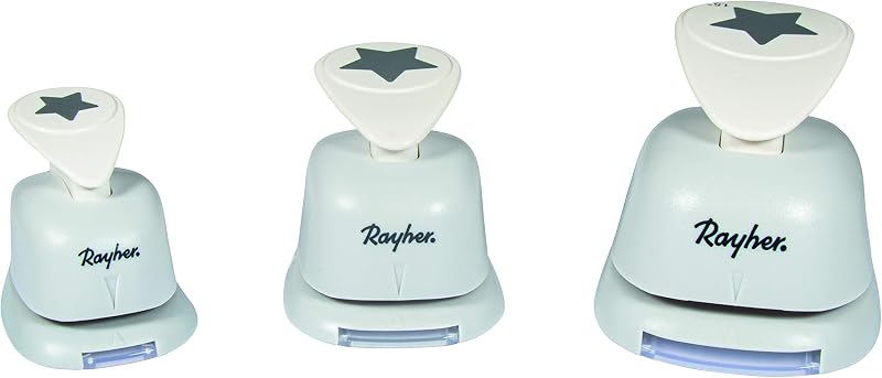 Rayher Paper Craft Punch Set Star Design 3 Lever Punches Large 3.81cm