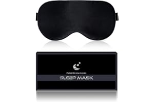 BLSSNZ Silk Sleep Mask for Women - Soft Breathable Organic Natural Mulberry Silk Fabric Blackout Eye Mask for Sleeping with Adjustable Straps No Pressure Eye Mask for Travel Essentials Gifts (Black)
