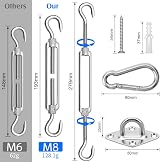 Morzejar M8 Heavy Duty Shade Sail Fixing Kit 304 Stainless Steel view 2