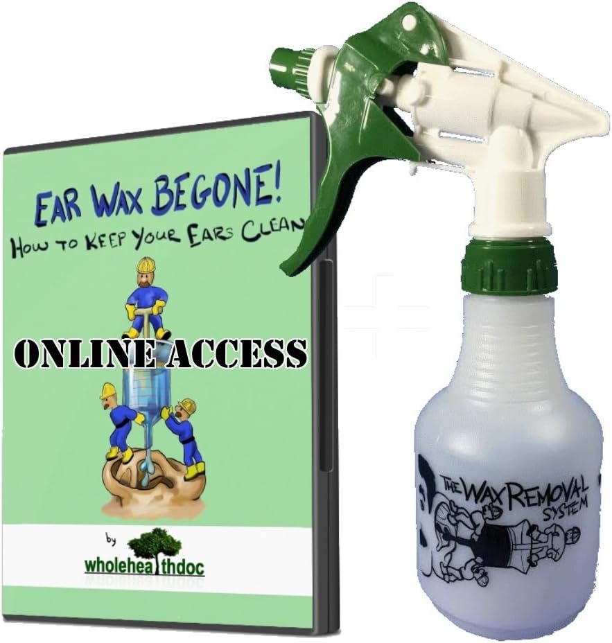 The Ear Wax Removal System - Hand Calibrated Spray Ear Irrigation Spray Bottle and Detailed Online Video Instruction on How to Safely Remove Ear Wax