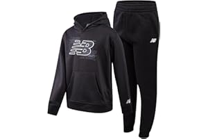 New Balance Boys Sweat Suit Set - 2 Piece Soft Fleece Tracksuit Set with Pullover Hoodie & Jogger Sweatpants for Boys (8-12)