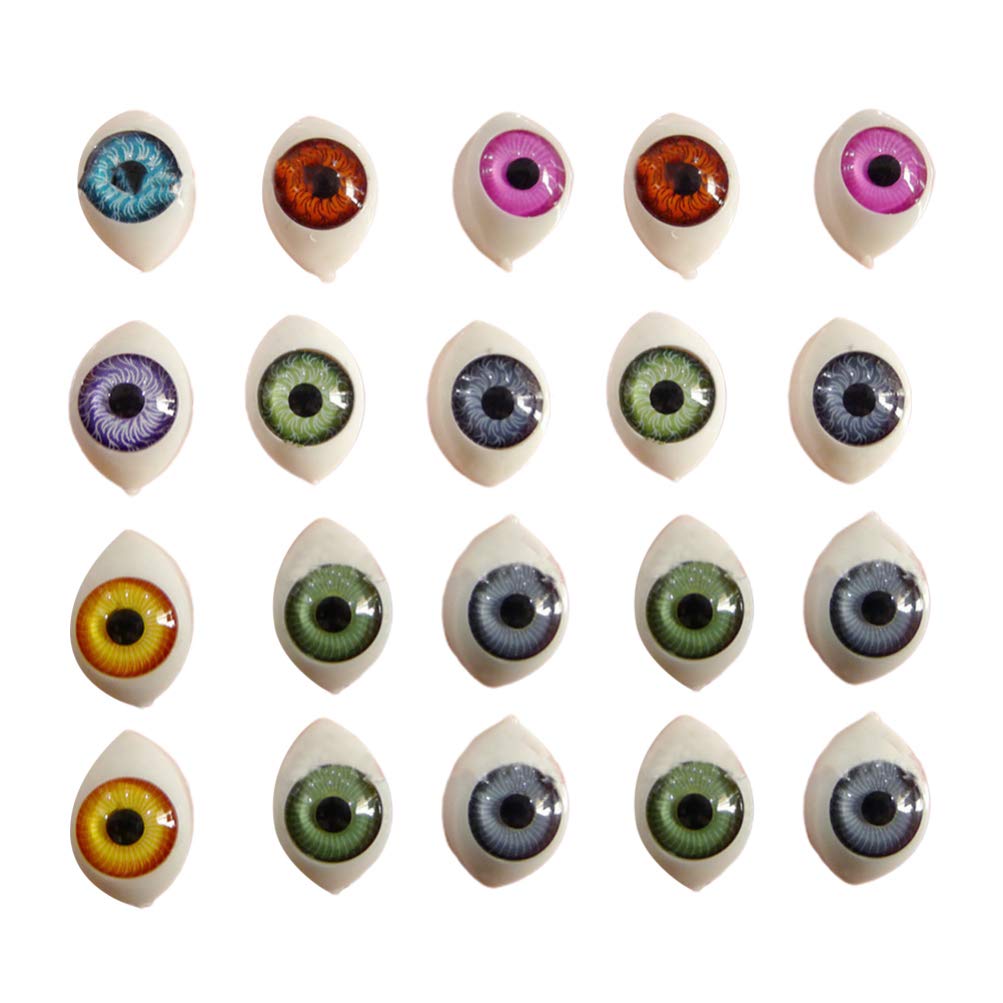 FOMIYES 100pcs Oval Doll Eyes Resin Craft Eyes Eyeballs Animal Eyes for