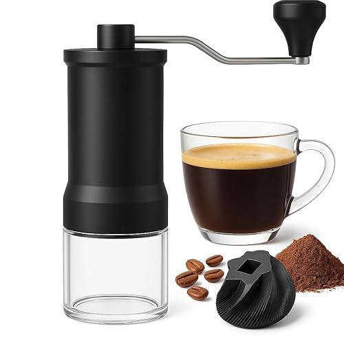 Manual Coffee Grinder, Hand Coffee Grinder with Precision Ceramic Burrs, 30 Adjustable Grind Settings for Espresso, French Press, Moka Pot & Pour Over Brewing, High Precision Grinding