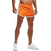 AIMPACT Men's Mesh Running Shorts 3 Inch Quick Dry Athletic Gym | Retro Contrast Trim, Comfortable Booty Shorts, Double-layer Mesh Breathable, Side Split Workout Shorts for Training