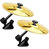 2PCS Car Cymbal Drum Air Vent, Mini Drum Crash Cymbal For Car Vent, Funny Musical Instruments Gadget for Drummer Music Lovers Gift (Gold)