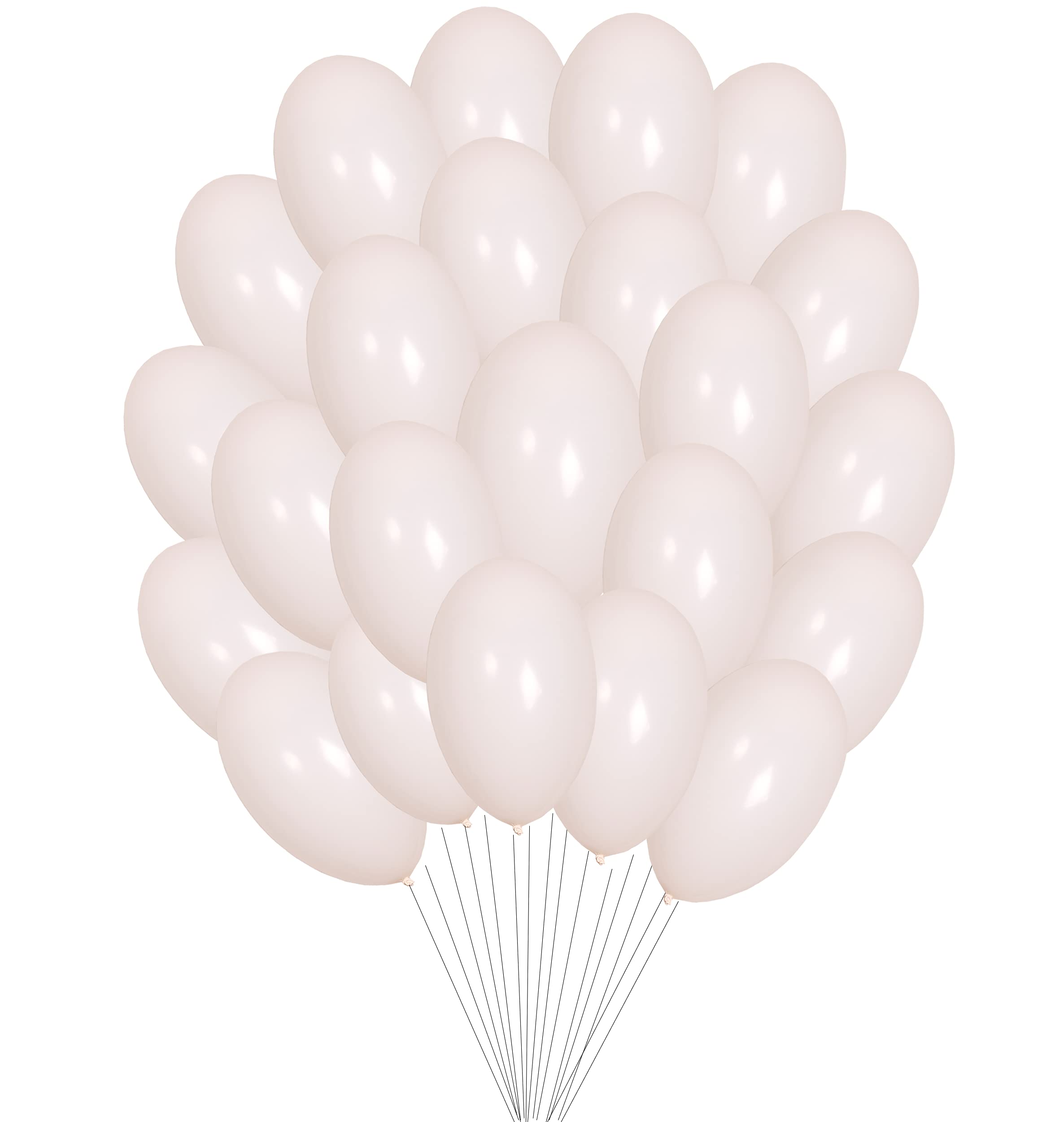 50 pcs 12" (30CM) Balloons Pearlised Metallic Air or Helium Wedding Birthday Christmas Party Decoration Available in 14 colours (White)