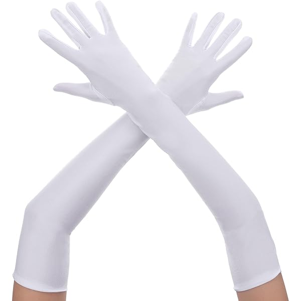 1pair Long Opera Satin Gloves For Women, Black Elbow Length Gloves Bridal Fancy Dress Gloves Wedding Evening Party Opera Glovesblack - View #3