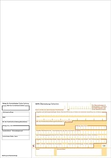 1000 Stück x A4 Sepa Zahlscheine Überweisungsträger Überweisungsvordrucke Überweisungsformulare SEPA Vordruck unten rechts perforiert
