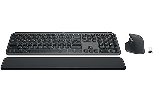 Logitech MX Keys S Combo - Performance Wireless Keyboard and Mouse with Palm Rest, Customizable Illumination, Fast Scrolling,