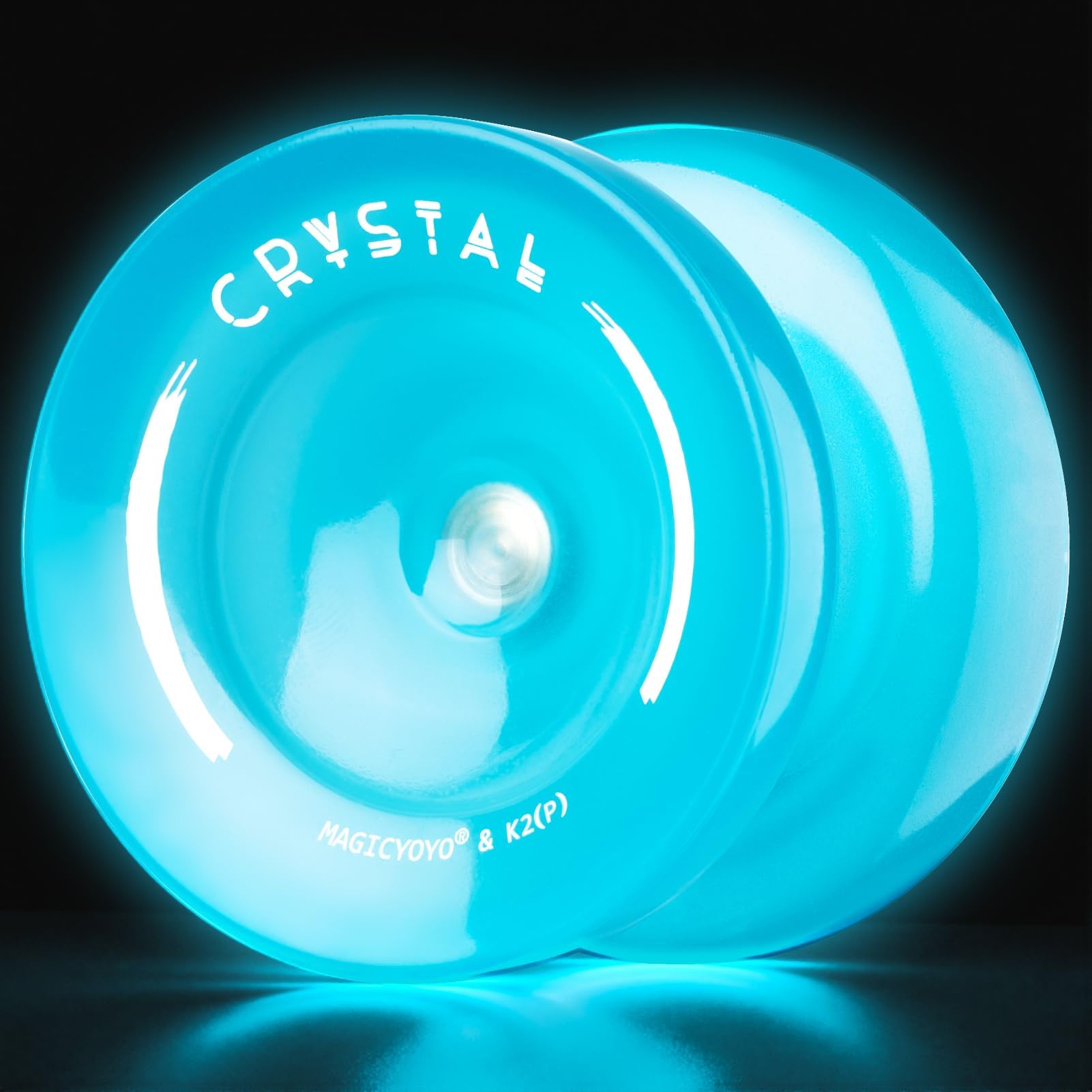 MAGICYOYO Responsive Yoyo for Kids, Magic Trick Yo Yo for Beginners and Adults, YoYo K2 Blue Glow in The Dark, Dula Purpose Yo-yo with 12 Strings, Case, Accessory Kit