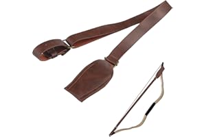 Yearntown Halloween Cosplay Bow Accessory, Handmade Brown Leather Archery Bow Shoulder Strap Adjustable Sling Carrier for Halloween Outfits Costumes, Hunting & Target Practice