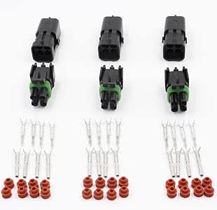 Amazon.com: TinFmoon 4 Pin Way Waterproof Electrical Connector Plug for