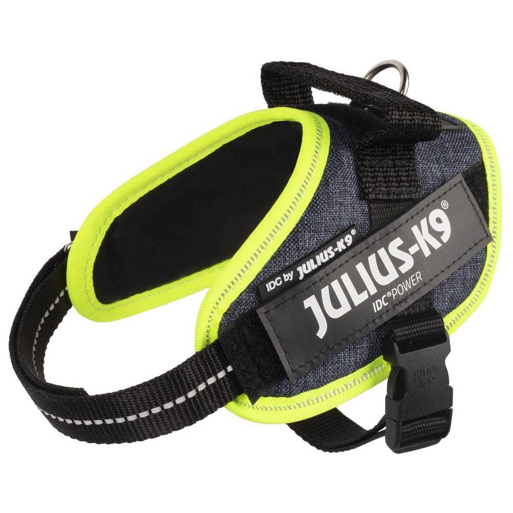 Julius-K9, 16IDC-FARNE-MM, IDC Powerharness, dog harness, Size: Mini-Mini, Jeans with neon edge