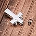 Double Cross Memorial Ash Urn Necklace With Crystal Stainless Steel Waterproof Jewelry (CROSS)