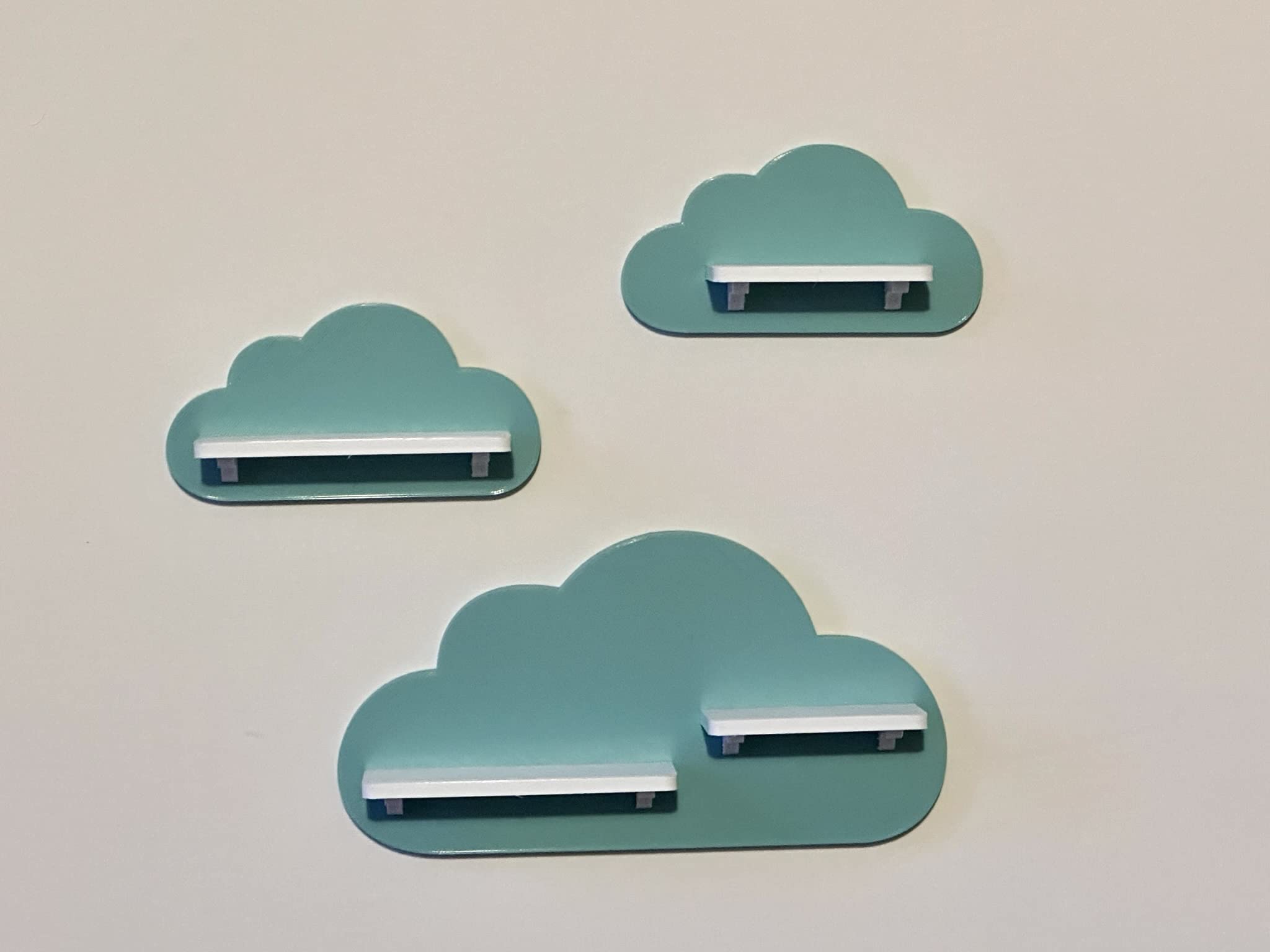 PsGreen Set of 3 clouds suitable / compatible with Toniebox Tonie figures (light green/turquoise)