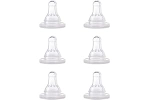 NUK First Essentials Silicone Baby Bottle Nipples, Slow Flow, 6 Pack