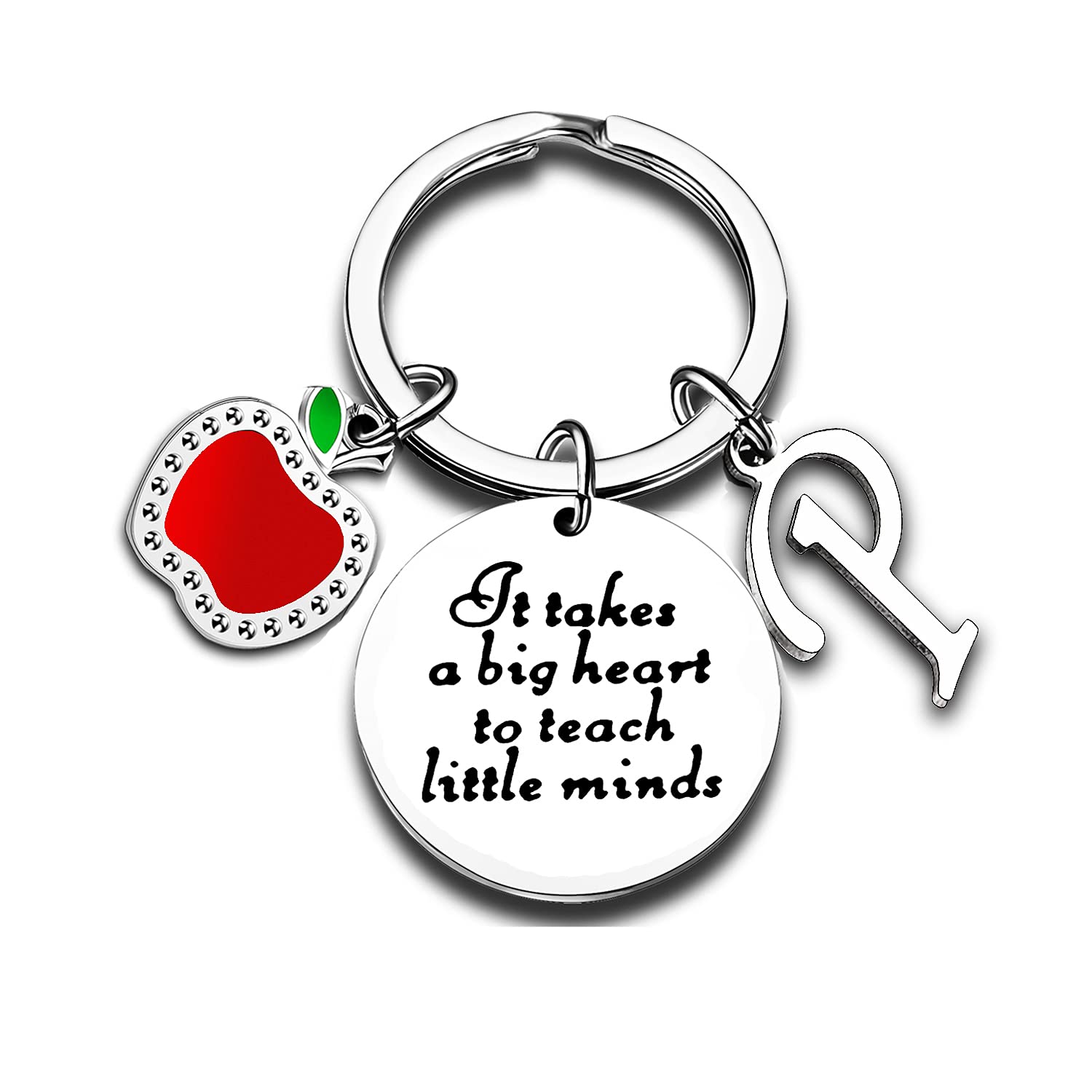 Teacher Gifts for Women Initial Charm Initial Jewellery Initial Keyring Teacher Appreciation Gifts Thank You Gifts For Teachers Women (P)