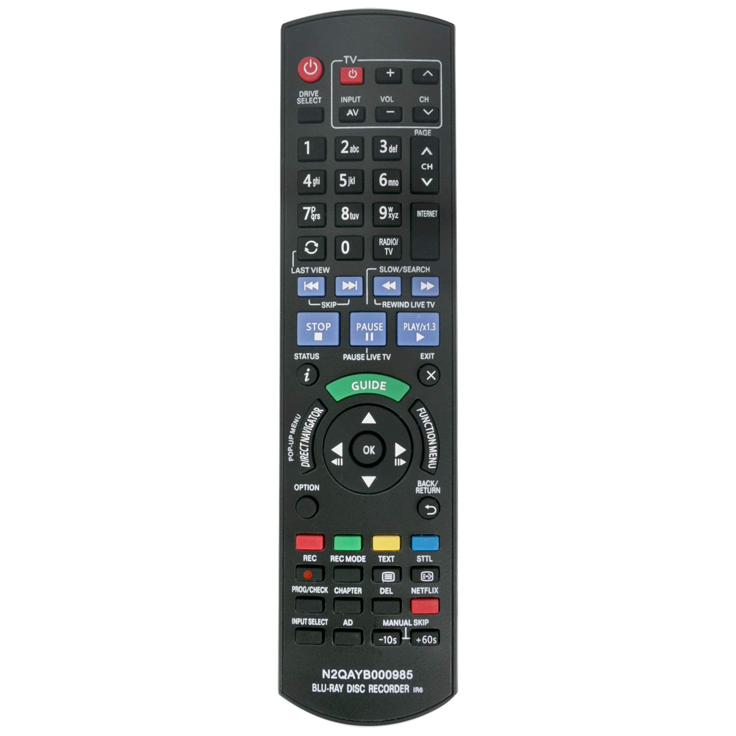 N2QAYB000985 VINABTY Replace Remote Control Fit for Panasonic HDD DVD DMR-BWT740EBK BLU RAY Disc Recorder DMR-BWT740 Dmr-bwt840 DMR-BCT740EG